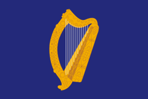 Bandera de Estado irlandesa y Escudo de Armas de Irlanda
